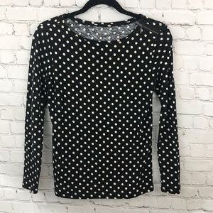 LOFT Black and White Long Sleeve Top Sz SP